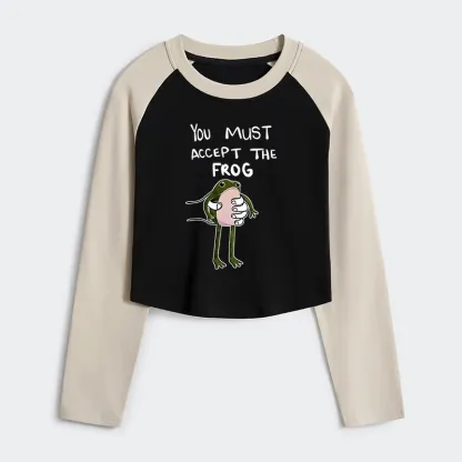 Tokyo-Tiger Accept This Frog Women's Crop Raglan T-Shirt