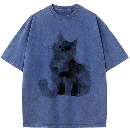 Tokyo-Tiger Whorls Of A Cat Washed T-Shirt