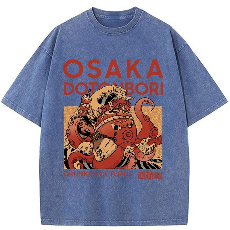 Tokyo-Tiger Osaka Octopus Monster Washed T-Shirt