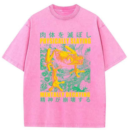 Tokyo-Tiger Physically Slaying Mentally Decaying Washed T-Shirt