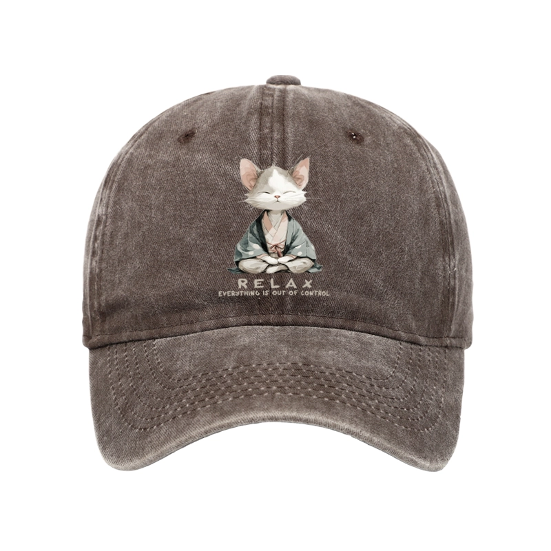 Tokyo-Tiger Zen Cat Relaxation，Everything's Out Of Control Washed Cap