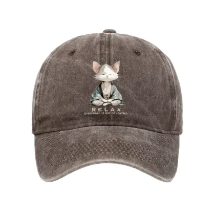 Tokyo-Tiger Zen Cat Relaxation，Everything's Out Of Control Washed Cap