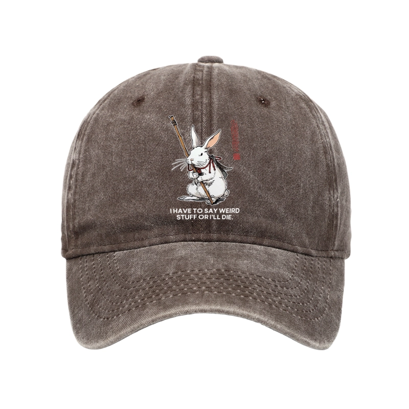 Tokyo-Tiger Rabbit Gotta Say Weird Stuff Or Die Washed Cap