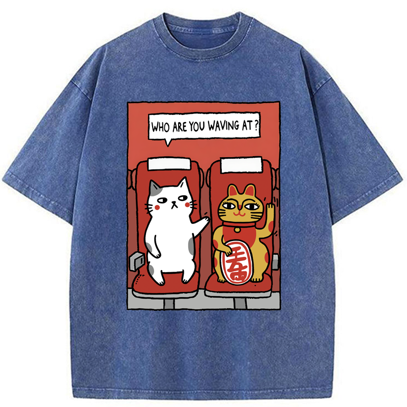 Tokyo-Tiger Who Are You Waving At Washed T-Shirt