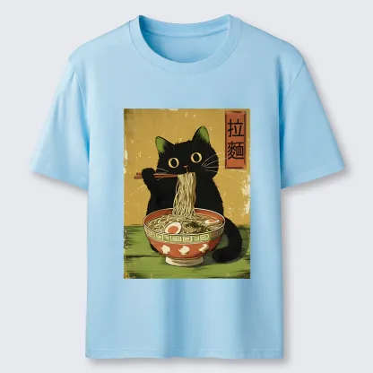 Tokyo-Tiger Vintage Japanese Cat Eating Ramen Classic T-Shirt