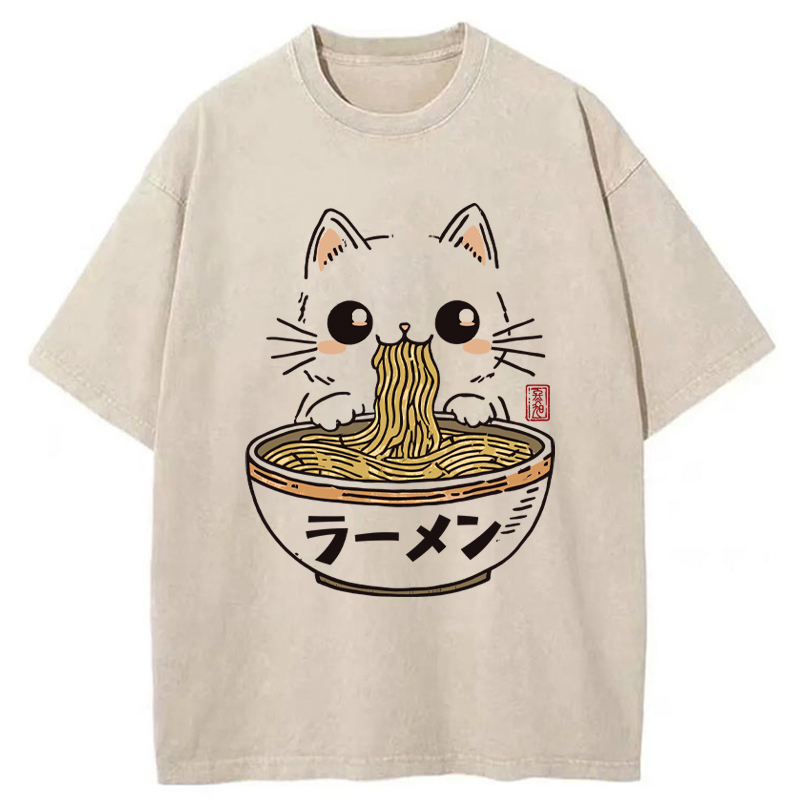 Tokyo-Tiger Purramen Time Washed T-Shirt