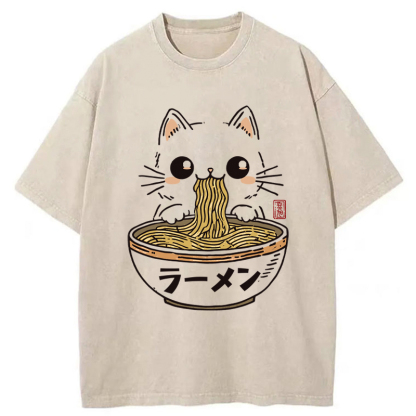 Tokyo-Tiger Purramen Time Washed T-Shirt
