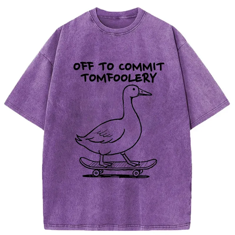 Tokyo-Tiger Goose Is Getting Ready To Cause Trouble Washed T-Shirt