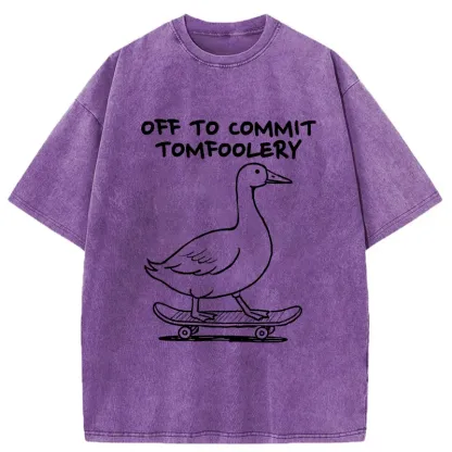 Tokyo-Tiger Goose Is Getting Ready To Cause Trouble Washed T-Shirt