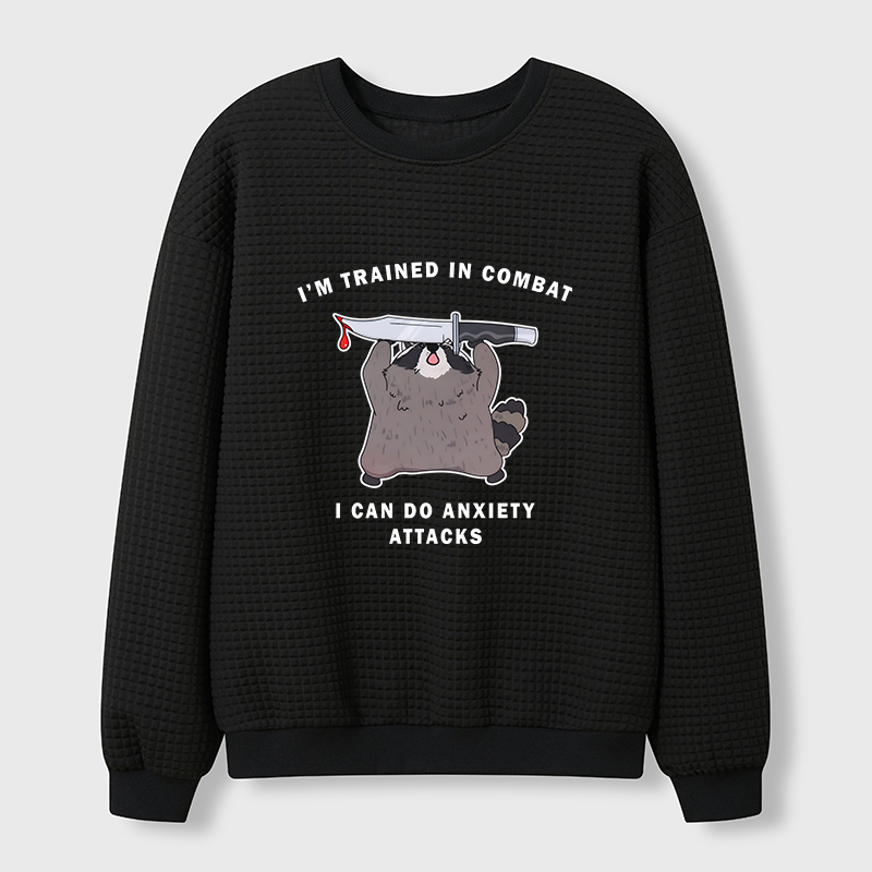 Tokyo-Tiger Coping With Anxiety Waffle Sweatshirt