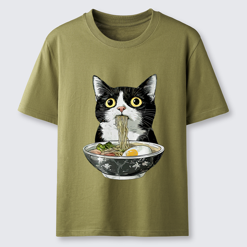 Tokyo-Tiger Cute Cat Eating Japan Ramen Classic T-Shirt