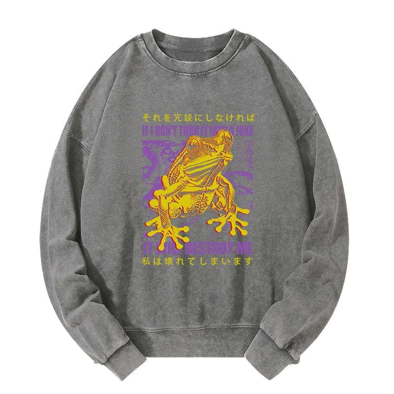 Tokyo-Tiger A Frog Prone To Emotional Breakdown Washed Sweatshirt