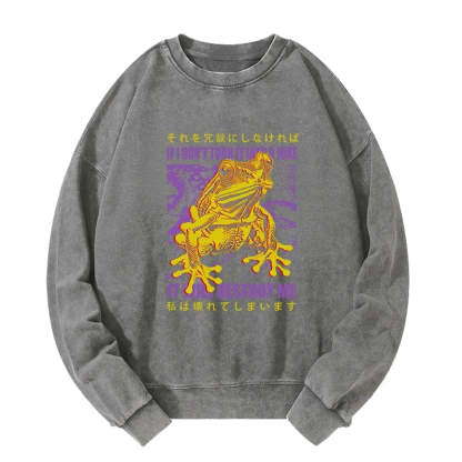 Tokyo-Tiger A Frog Prone To Emotional Breakdown Washed Sweatshirt
