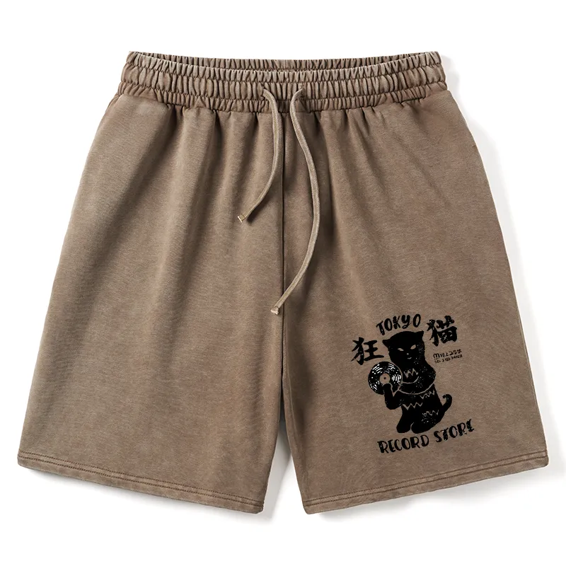 Tokyo-Tiger Tokyo Record Store Cat CD Washed Shorts