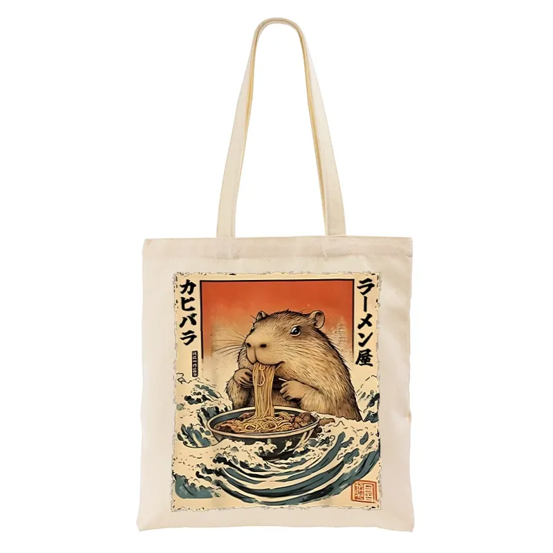 Tokyo-Tiger Hamster Eating Ramen Tote Bag