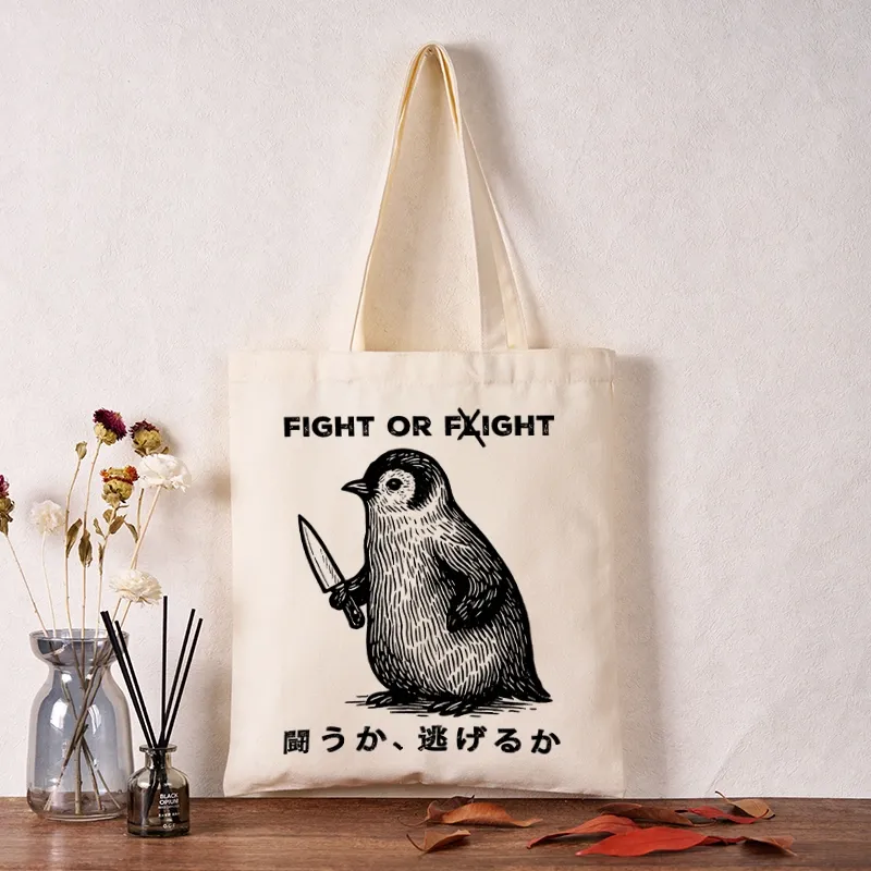 Tokyo-Tiger Funny Fight Or Flight Tote Bag