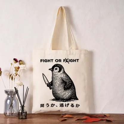 Tokyo-Tiger Funny Fight Or Flight Tote Bag