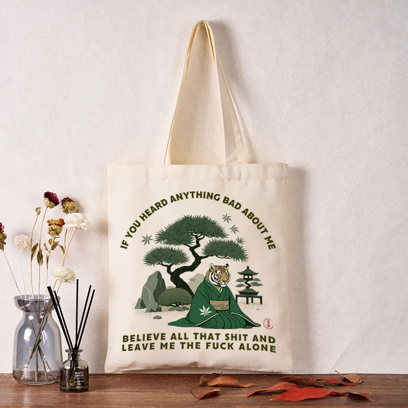 Tokyo-Tiger Funny Ukiyoe Tiger Samurai Zen Tote Bag