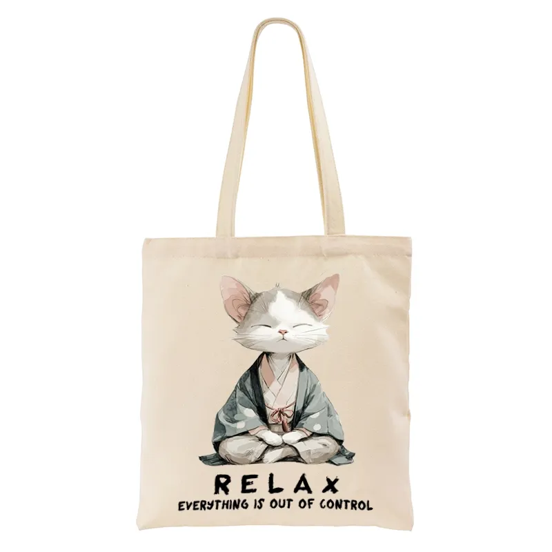 Tokyo-Tiger Zen Cat Relaxation，Everything's Out Of Control Tote Bag