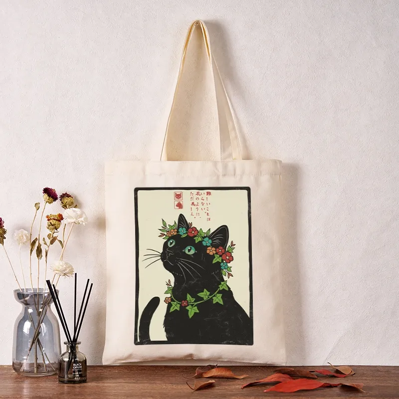 Tokyo-Tiger The Flower-Crowned Cat Tote Bag