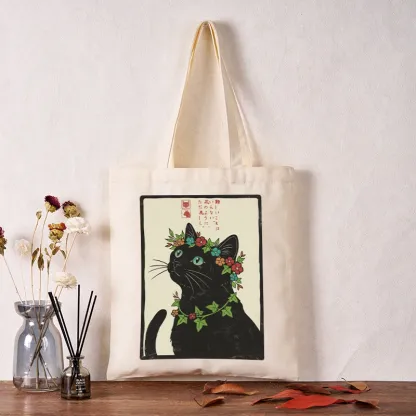 Tokyo-Tiger The Flower-Crowned Cat Tote Bag