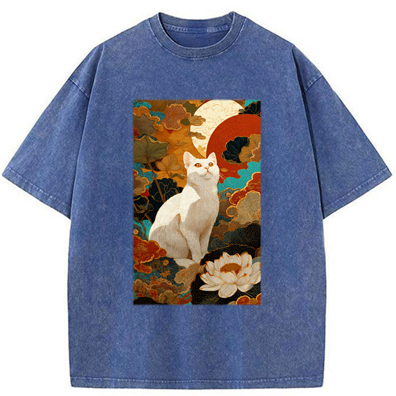 Tokyo-Tiger White Guardian Of The Vermilion Sun Washed T-Shirt