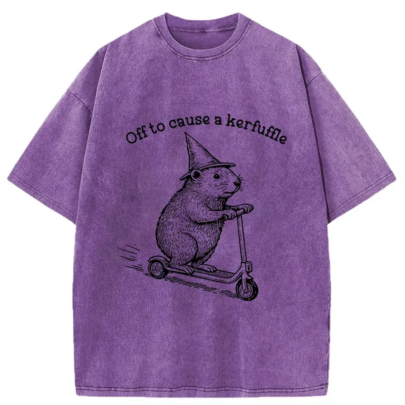 Tokyo-Tiger Groundhog Getting Ready To Cause Trouble Washed T-Shirt