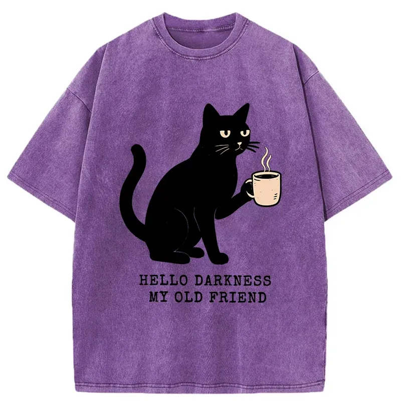 Tokyo-Tiger Hello Black Cat Washed T-Shirt
