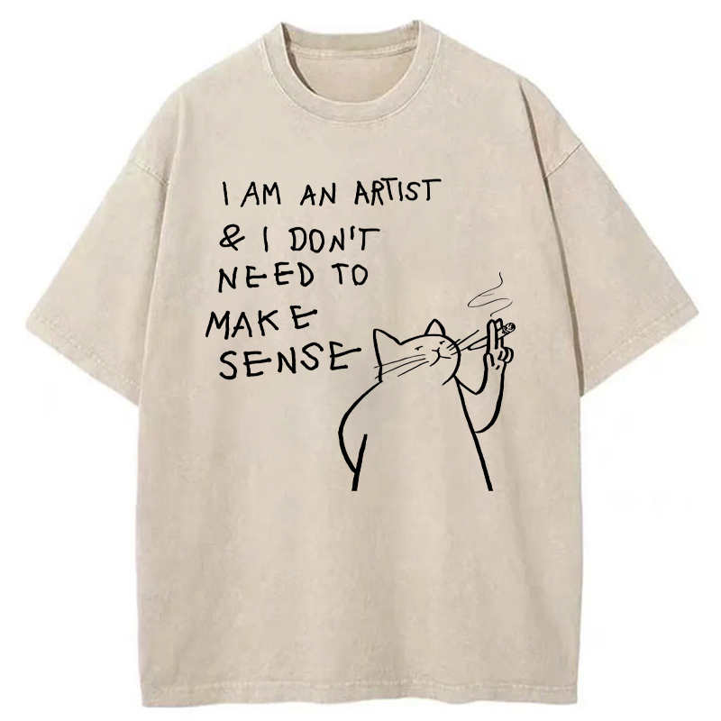 Tokyo-Tiger I Make Art, Not Sense Washed T-Shirt