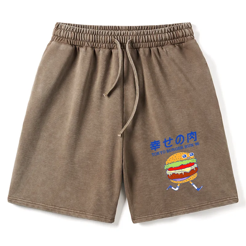 Tokyo-Tiger Tokyo Burger Run Japanese Washed Shorts