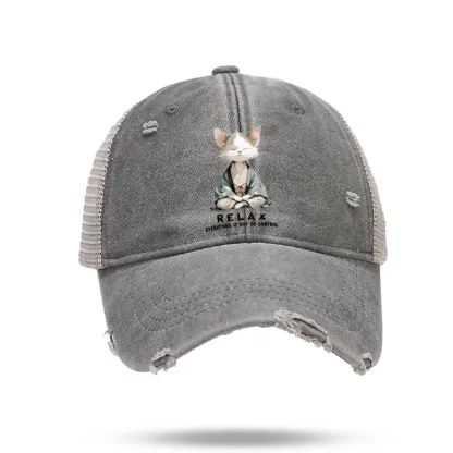 Tokyo-Tiger Zen Cat Relaxation，Everything's Out Of Control Trucker Cap