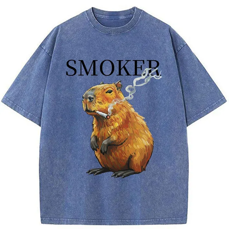 Tokyo-Tiger Obese Smokers Washed T-Shirt