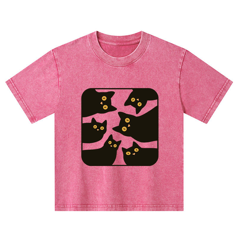 Tokyo-Tiger Cats Are Watching You Kids Washed T-Shirt