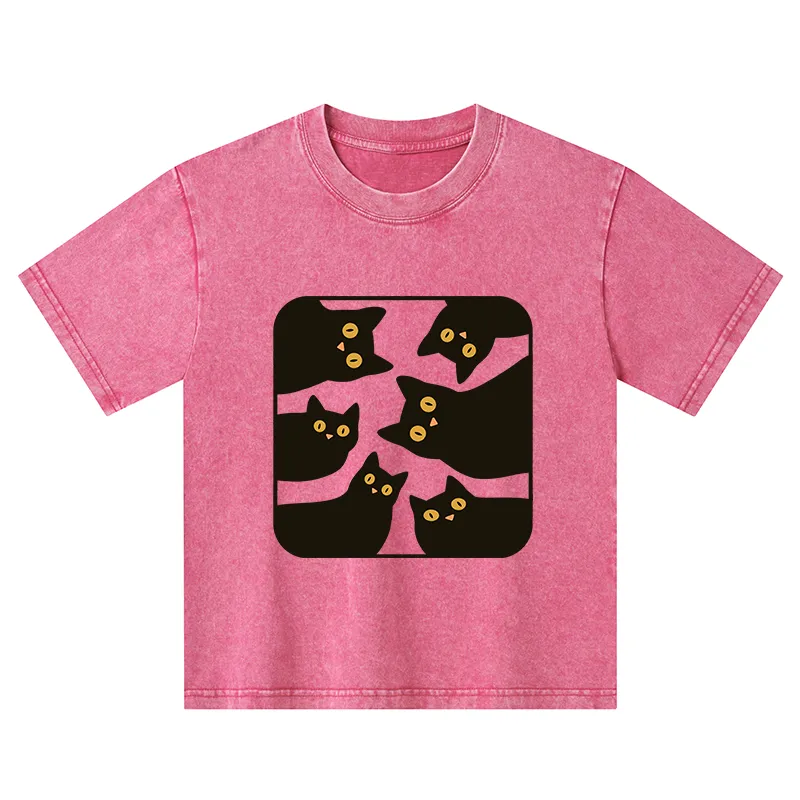 Tokyo-Tiger Cats Are Watching You Kids Washed T-Shirt