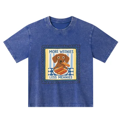 Tokyo-Tiger More Weenies Less Meanies Kids Washed T-Shirt