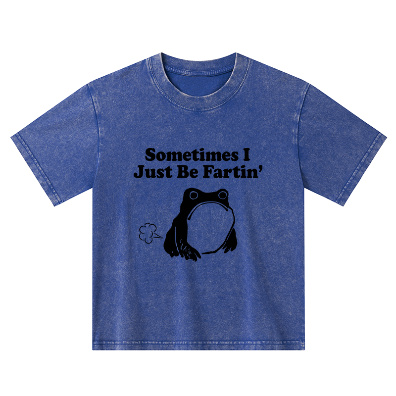 Tokyo-Tiger Farting Frog Japanese Kids Washed T-Shirt