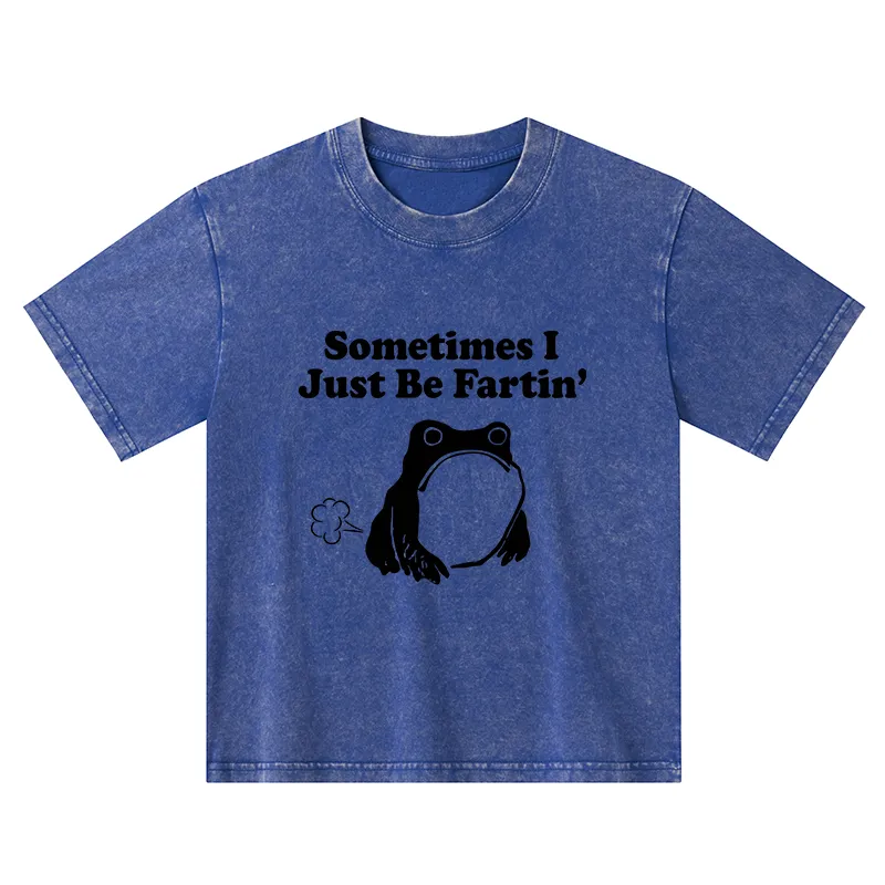 Tokyo-Tiger Farting Frog Japanese Kids Washed T-Shirt