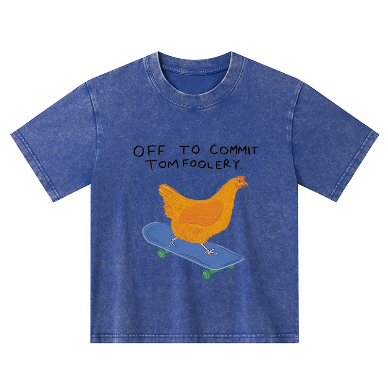 Tokyo-Tiger Chicken Was About To Do Something Bad Kids Washed T-Shirt