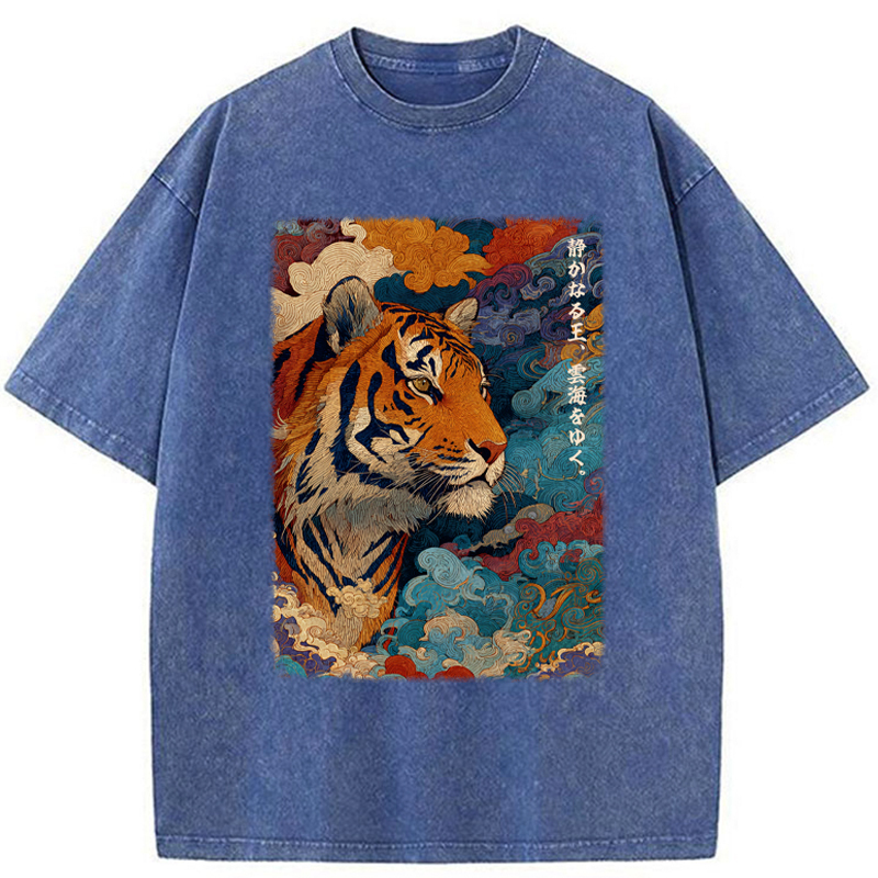 Tokyo-Tiger Tiger Of The Cloud Sea Washed T-Shirt