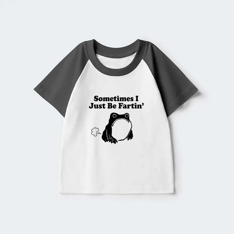 Tokyo-Tiger Farting Frog Japanese Kids Raglan T-shirt