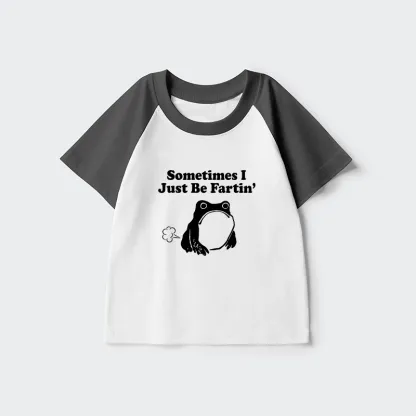 Tokyo-Tiger Farting Frog Japanese Kids Raglan T-shirt
