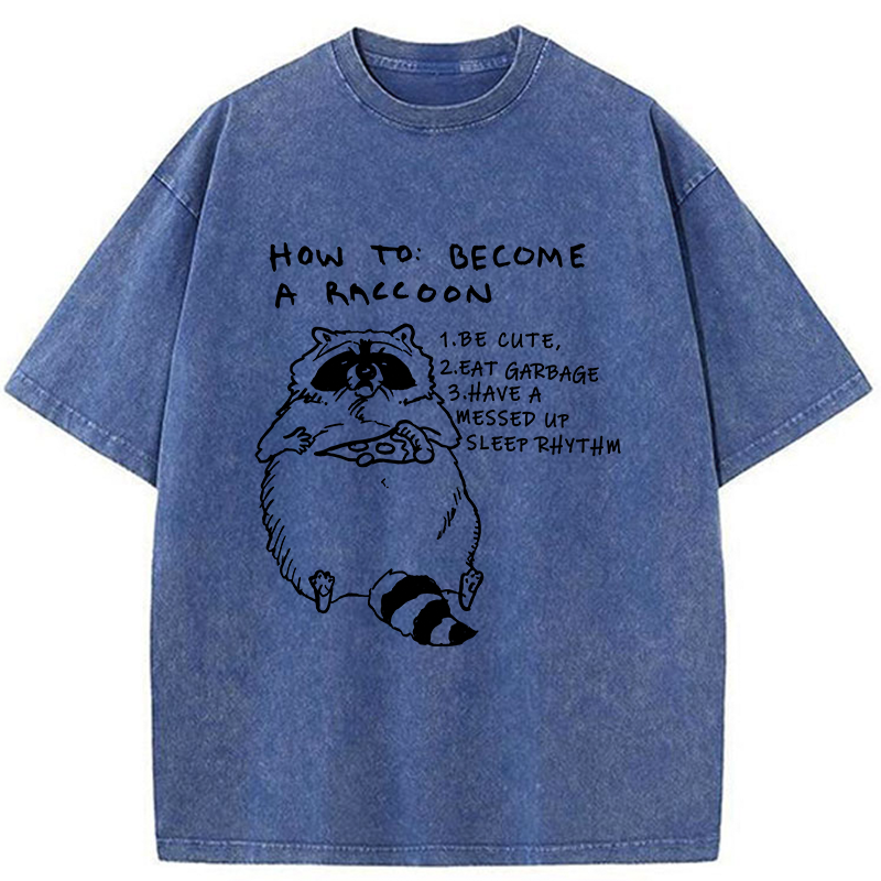 Tokyo-Tiger How To Become A Raccoon Washed T-Shirt