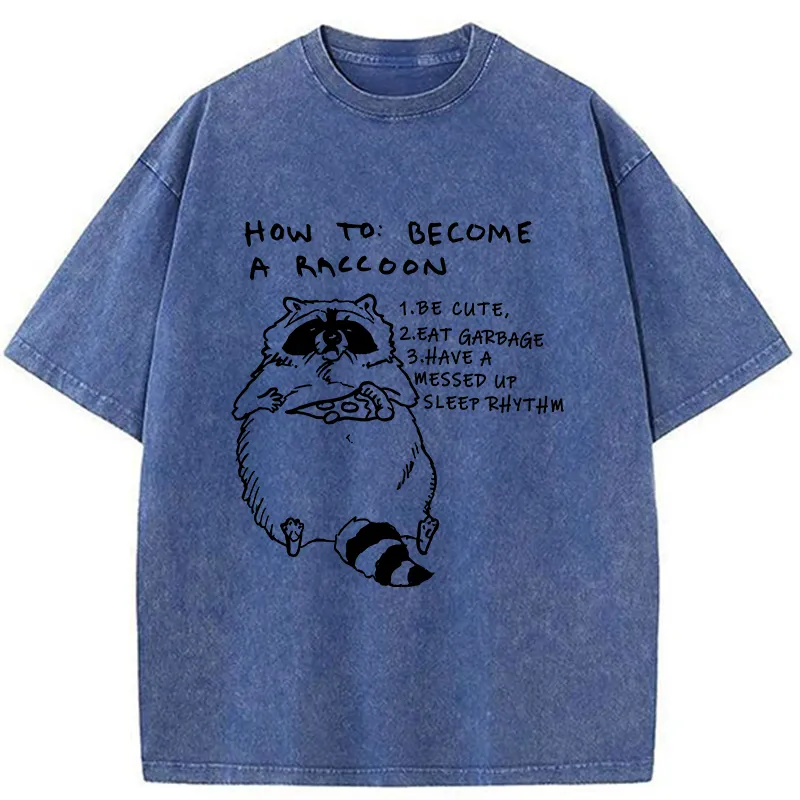 Tokyo-Tiger How To Become A Raccoon Washed T-Shirt
