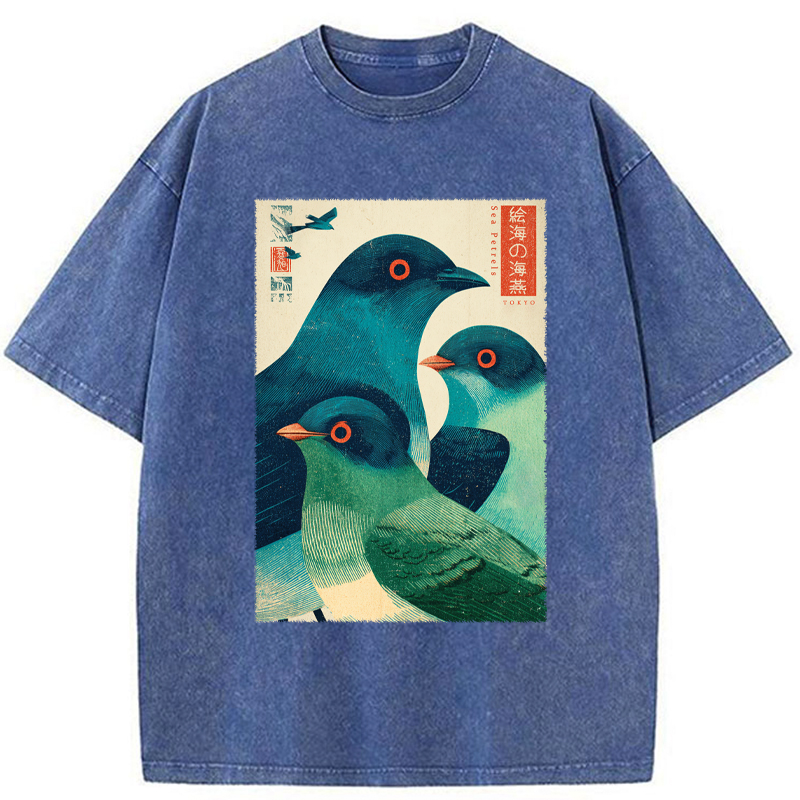 Tokyo-Tiger Petrels Of The Painted Sea Washed T-Shirt