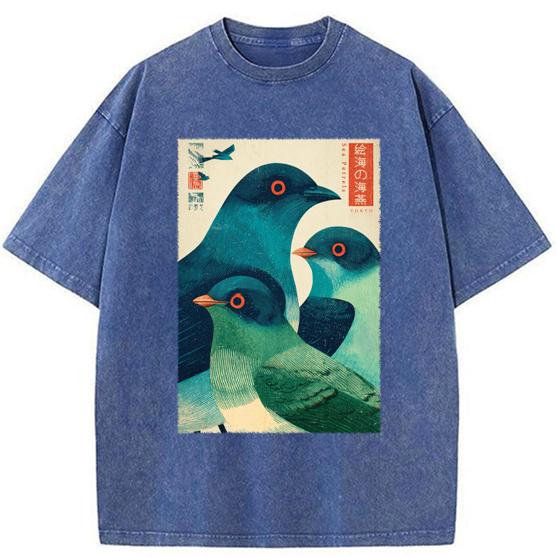 Tokyo-Tiger Petrels Of The Painted Sea Washed T-Shirt