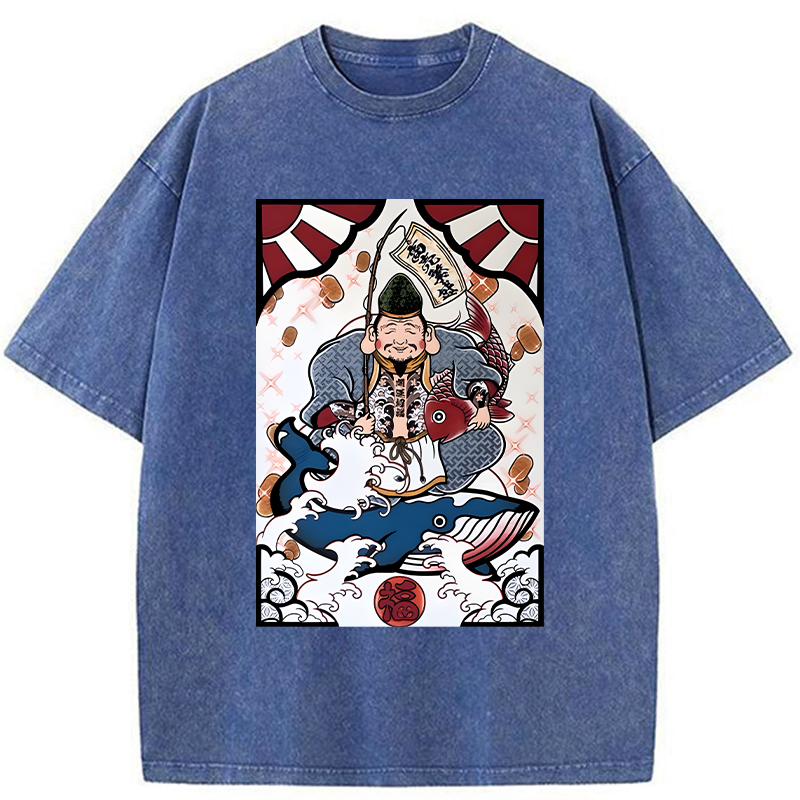 Tokyo-Tiger Ebisu And The Waves Washed T-Shirt