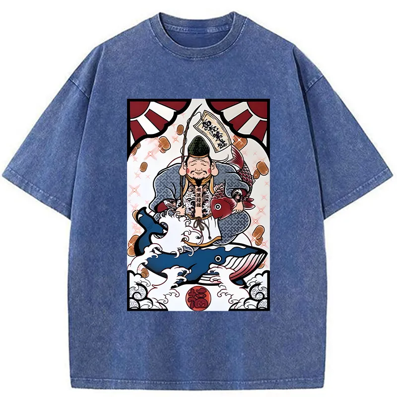 Tokyo-Tiger Ebisu And The Waves Washed T-Shirt