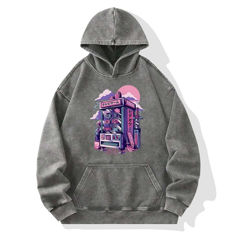 Tokyo-Tiger Japanese Vending Machines Washed Hoodie Sale
