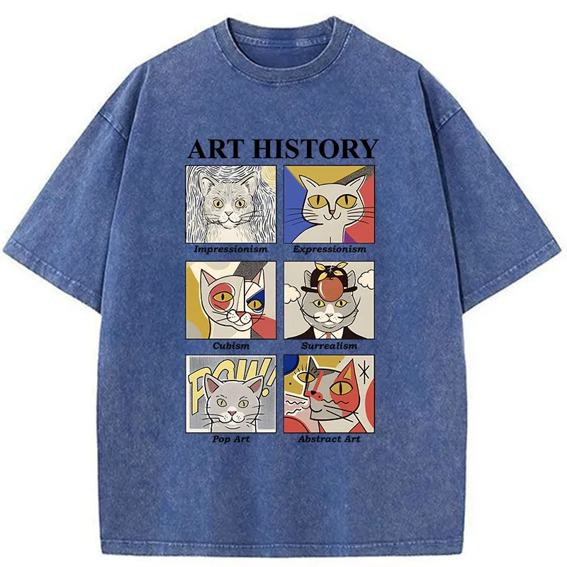Tokyo-Tiger Art History About Cats Washed T-Shirt