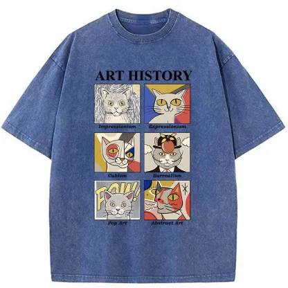 Tokyo-Tiger Art History About Cats Washed T-Shirt